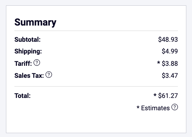 DigiKey order confirmation